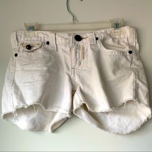 White denim shorts
